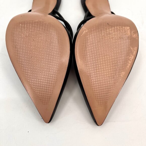 Schutz Lela Women’s Size 8B Black Leather Knotted Strap Slide Pointed Toe Heels - Picture 13 of 16